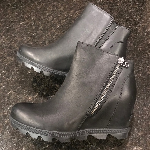 New Sorel Joan of Arctic Wedge II Zip Bootie Black - Picture 10 of 15